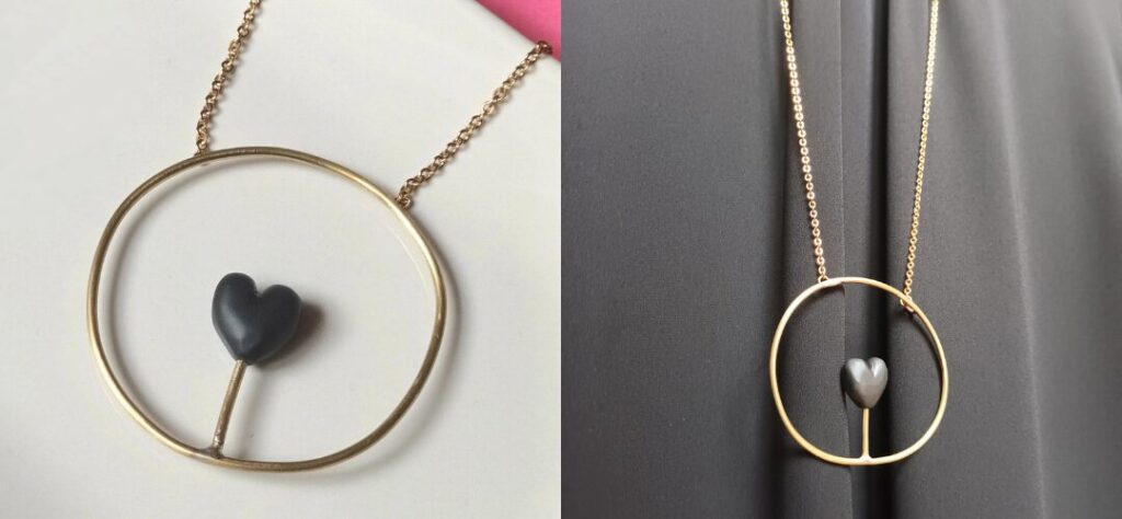 collana cuore cerchio Mitami